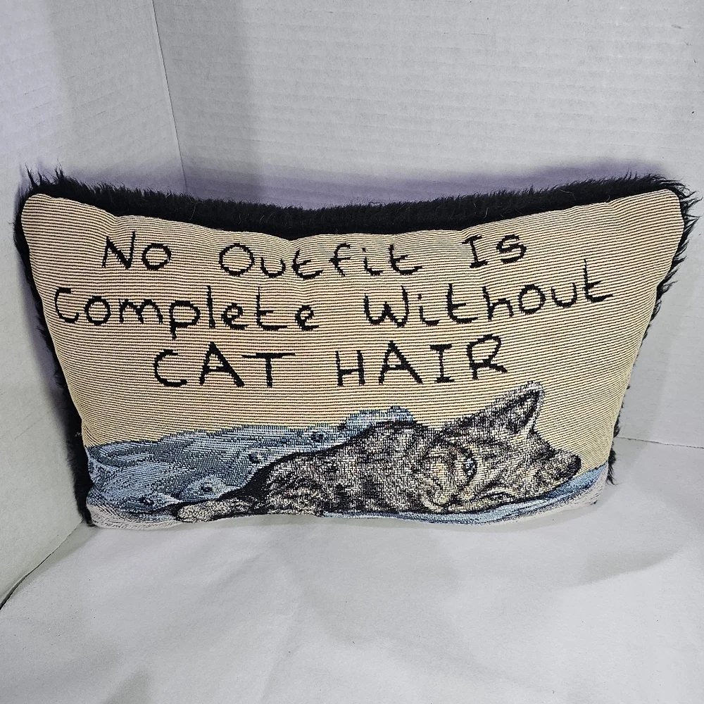 No Outfit Is Complete Without Cat Hair Pillow 12x8 Manual Woodworkers and Weave